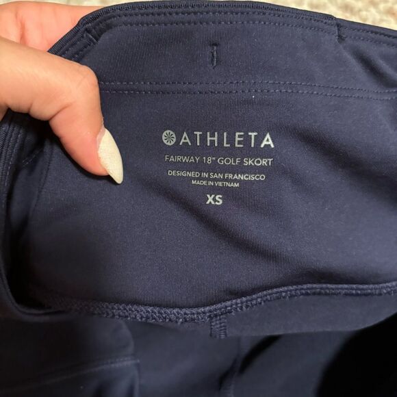 Athleta Fairway High Rise Golf 18" Skort Built in Shorts Navy Blue- Size XS - Picture 9 of 14